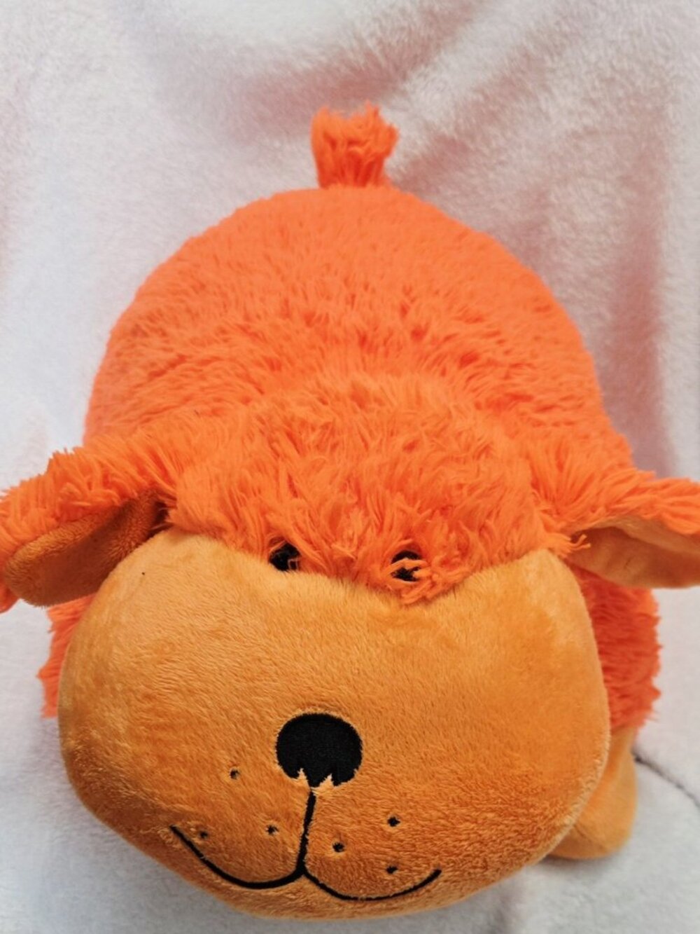 Pillow Pets Orange Neon Neonz Dog 16" Plush Shaggy Puppy 2012